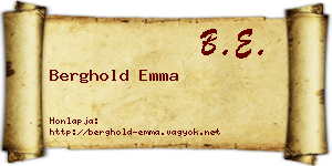 Berghold Emma névjegykártya