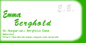 emma berghold business card
